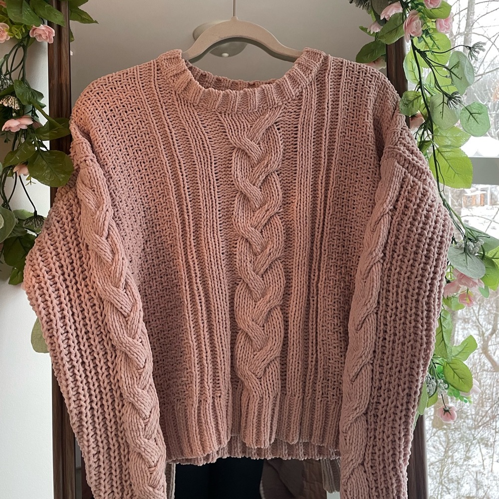 Aeropostale Cable Knit Pink Sweater